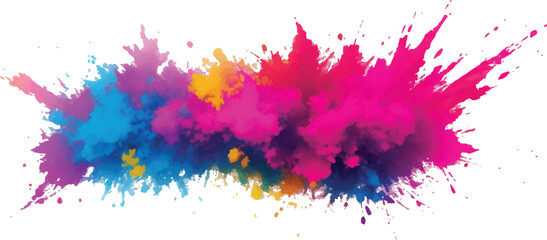 A Vibrant and Bold Watercolor Explosion Featuring Colorful Stains, Splashes, and Brush Strokes on a Clean, White Background, Showcasing a Modern and Abstract Artistic Style.
