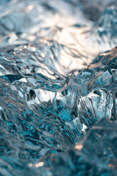 Mesmerizing Ice Details on Diamond Beach, Iceland in Winter