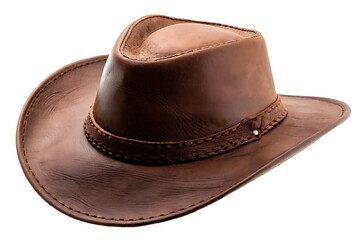 cowboy hat leather brown isolated on white background PNG