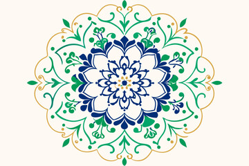 Abstract floral design featuring a seamless vector pattern of flowers and leaves, an artistic illustration for spring decoration