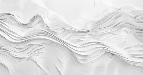 Obraz premium A wide-screen display of white waves flowing across a minimalist canvas, embodying tranquility and elegance. Created Using: