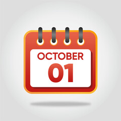 October 1 Calendar Illustration