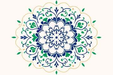 Abstract floral vector design with ornate flower and mandala elements for seamless pattern decoration