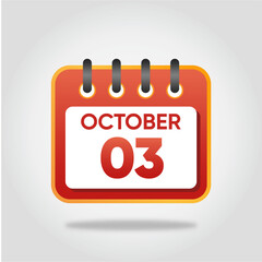 October 3 Calendar Illustration