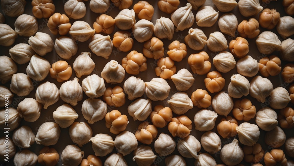 Aufkleber nutritious chickpeas pattern with natural texture from top view
