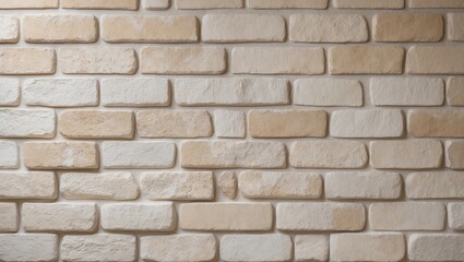 Obraz premium Cream and white brick wall texture with vintage background