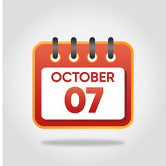 October 7 Calendar Illustration