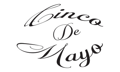 Fototapeta premium Cinco de Mayo graphic letterings. Unusual hand drawn calligraphy . Vector illustration. EPS 10/ AI