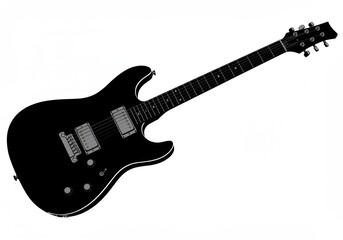 A solid body electric guitar isolated on white background