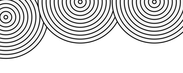 Abstract glowing geometric lines on dark blue background. Modern shiny blue circle lines pattern. Futuristic technology concept. Suit for cover, poster, banner, brochure, header, website. eps 10