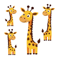 Fototapeta premium cute giraffe vector design pack collection