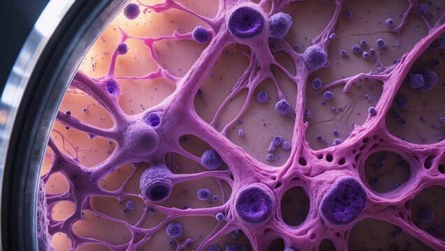 Hodgkin lymphoma: microscopic image of lymphocyte-origin cancer under magnification