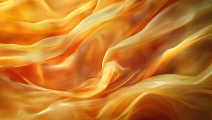 Obraz premium Golden silk fabric drapes elegantly