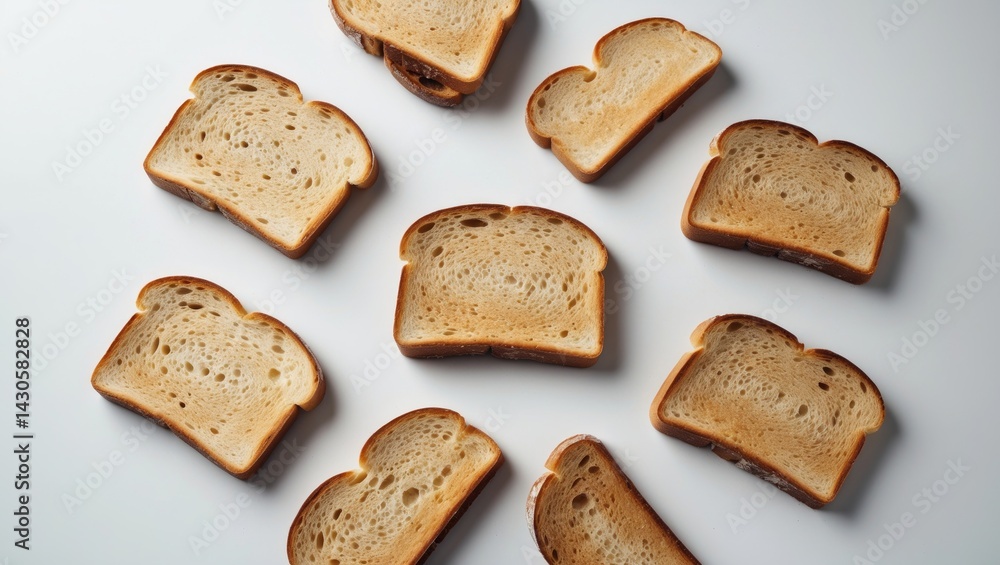 Poster top view of slices of bread isolated on a background