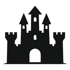 Fototapeta premium Castle silhouette vector vector Design.