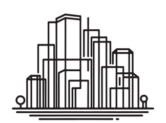 abstract architectural plan. sketch black doodles Equal rectangular building complex