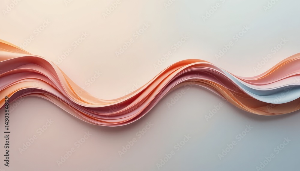 Poster flowing waves of colorful paper art studio setting abstract photography soft tones close-up perspect