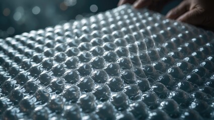 Fototapeta premium Wrapping an item in bubble wrap for shipping