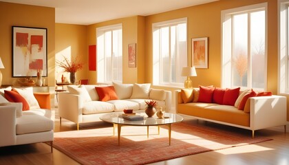 interior modern design room 3d