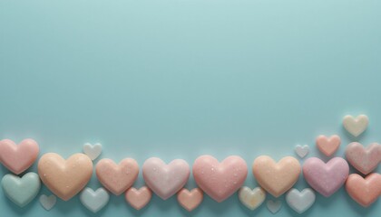 Heart-themed celebration studio digital art soft colors close-up love concept for valentine's day
