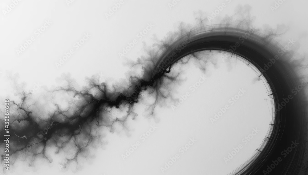 Poster dynamic abstract fractal patterns digital art monochrome creative space close-up view visual explora
