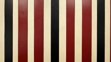 Fototapeta premium Vertical Stripes Pattern Red Black White Cream Background
