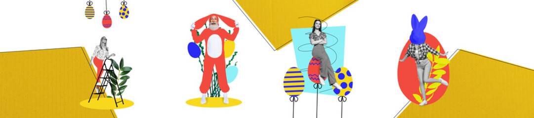 Creative collage featuring vibrant components and design elements highlighting modern trends in artistic composition