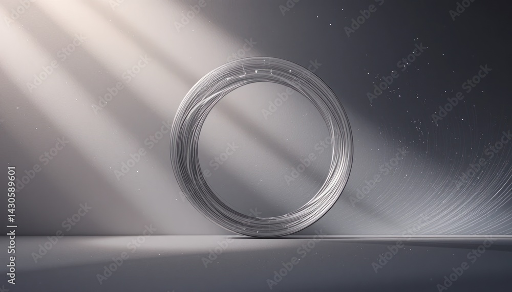 Aufkleber illuminated circular design modern studio digital art minimalistic environment artistic viewpoint co