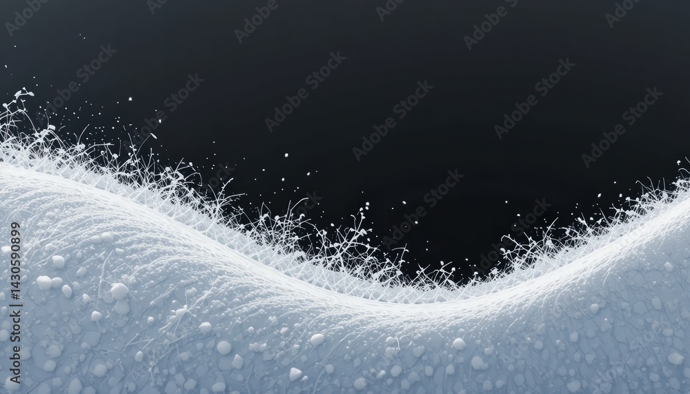 Poster dynamic white foam action on a dark background abstract art minimalist environment close-up view con