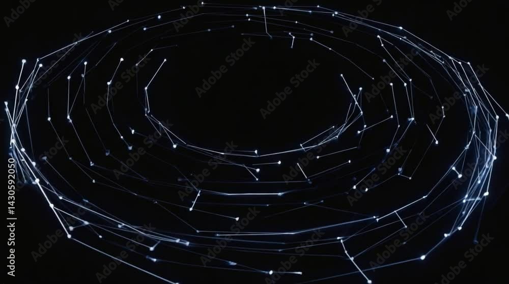 Aufkleber abstract swirling network of connected points.