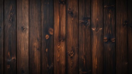 Fototapeta premium Burnt wood surface with textured brown planks