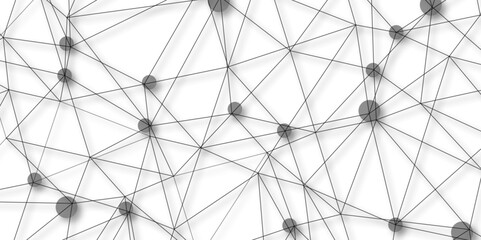 Obraz premium A beautiful Chaotic abstract line seamless pattern .Technology black illustration . Connected lines with dots .graphic background dots with connections for your design, illustration