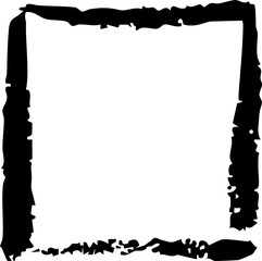 Obraz premium Grunge ink paint border with rough edges. Text box, sketch dirty line, splash.