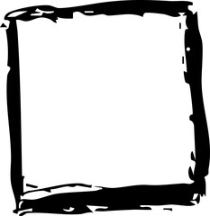 Grunge ink paint border with rough edges. Text box, sketch dirty line, splash.