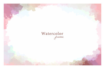 水彩グラデーションフレーム　ローズピンク