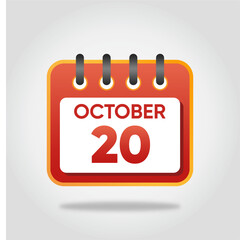 October 20 Calendar Illustration