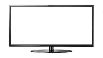 mockup of a large modern black TV, png file of isolated cutout object with shadow on transparent background. PNG