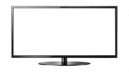 mockup of a large modern black TV, png file of isolated cutout object with shadow on transparent background. PNG