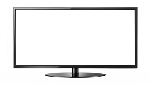mockup of a large modern black TV, png file of isolated cutout object with shadow on transparent background. PNG - Powered by Adobe