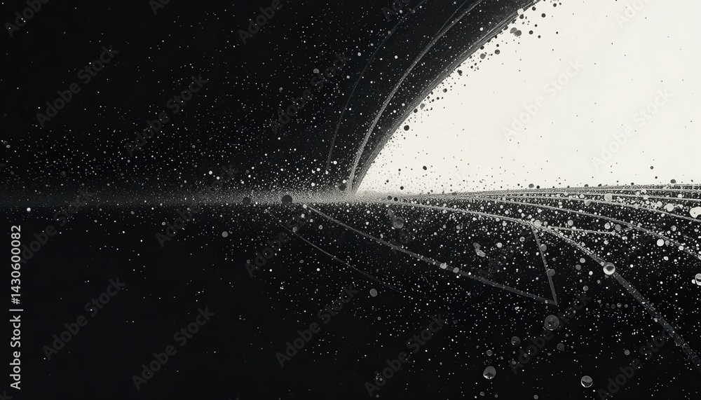 Poster dynamic water droplet interaction abstract space visual art digital medium close-up viewpoint fluid 