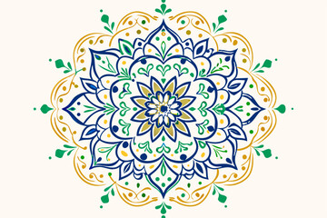 Vintage ornamental round lace pattern with floral mandala design