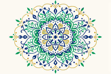 Ornate floral round lace pattern design with a seamless vintage mandala decoration