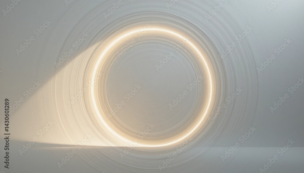 Poster illuminated circular light effect abstract studio visual art minimalist environment aesthetic viewpo