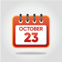 October 23 Calendar Illustration