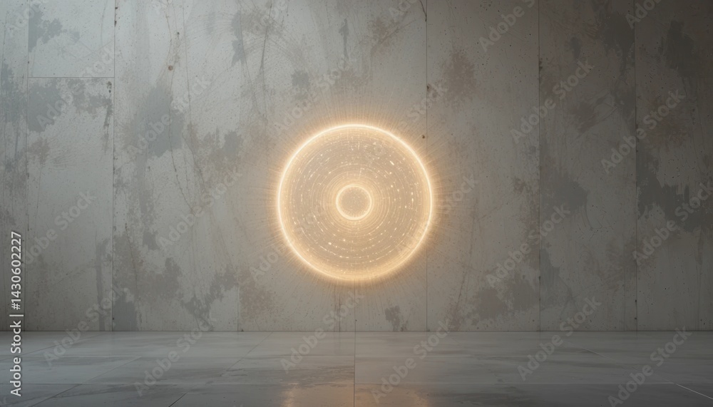 Poster dynamic circle animation in minimalist studio setting 3d visual art abstract light effects contempor