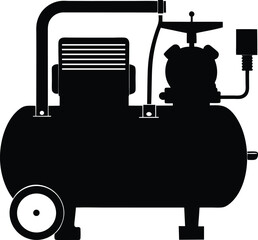 air compressor silhouette on white background
