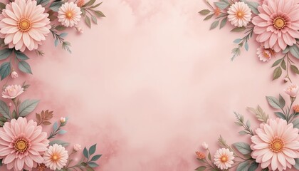 Obraz premium Floral decoration studio background image soft pink palette close-up view elegant design for invitations