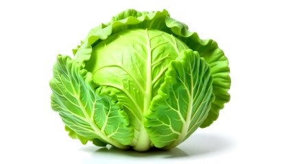 green cabbage isolated on white background