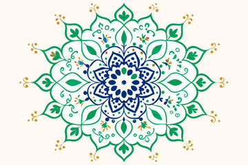 An abstract floral pattern with a winter snowflake design, perfect for Christmas or holiday decor illustrations