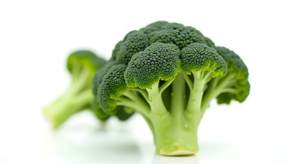 fresh broccoli isolated on white background